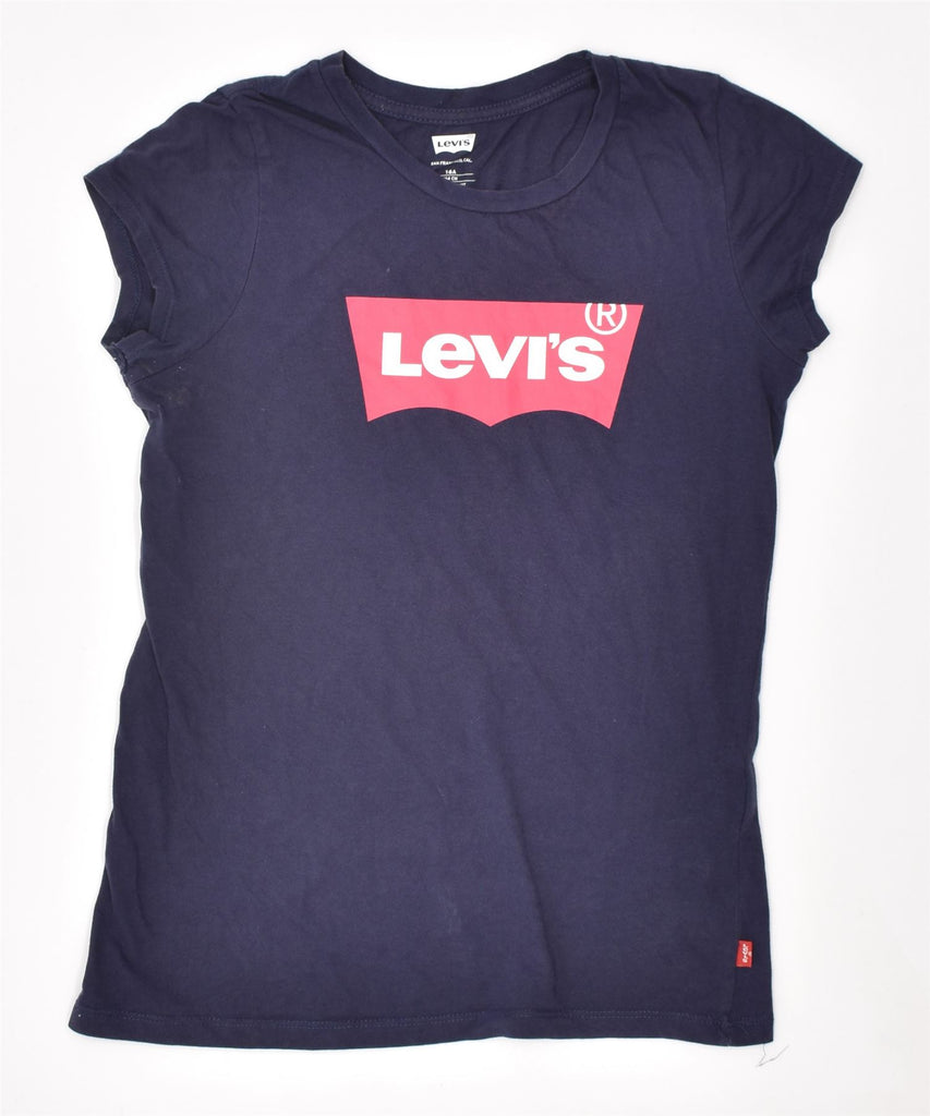 LEVI'S Girls Graphic T-Shirt Top 15-16 Years Navy Blue | Vintage | Thrift | Second-Hand | Used Clothing | Messina Hembry 