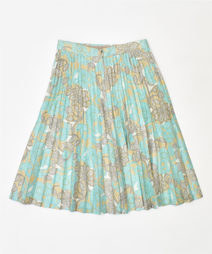 VINTAGE Womens Knife Pleated Skirt W26 Small Blue Floral | Vintage | Thrift | Second-Hand | Used Clothing | Messina Hembry 