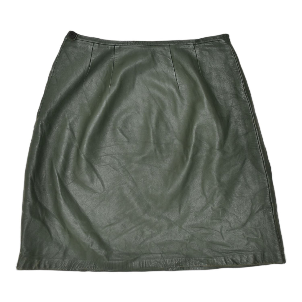 VINTAGE Womens Leather A-Line Skirt Small W26 Green | Vintage | Thrift | Second-Hand | Used Clothing | Messina Hembry 