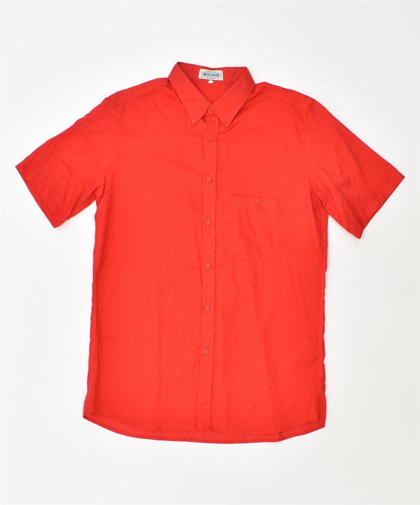 DANIEL DODD Mens Short Sleeve Shirt Small Red Cotton Vintage | Vintage | Thrift | Second-Hand | Used Clothing | Messina Hembry 