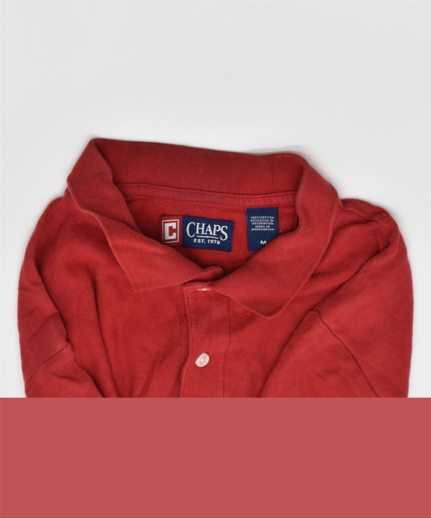 CHAPS Mens Polo Shirt Medium Red Cotton | Vintage | Thrift | Second-Hand | Used Clothing | Messina Hembry 