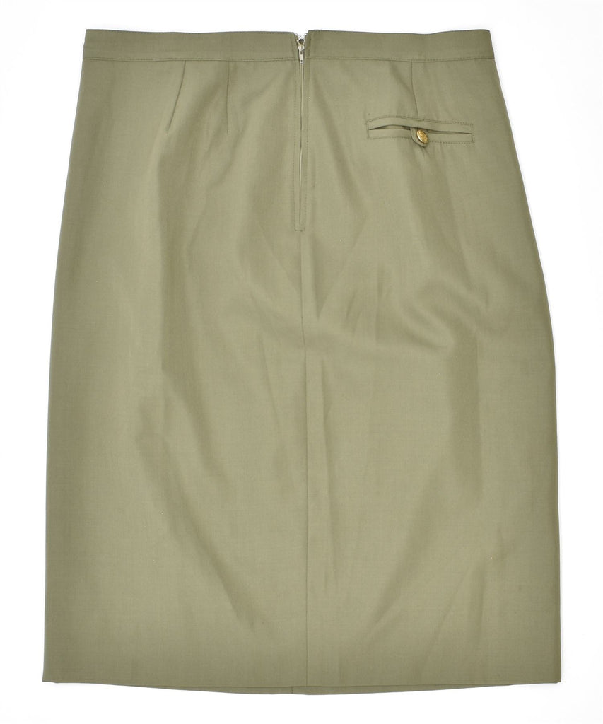 LUISA SPAGNOLI Womens High Waist Straight Skirt IT 48 XL W32 Khaki Vintage | Vintage | Thrift | Second-Hand | Used Clothing | Messina Hembry 