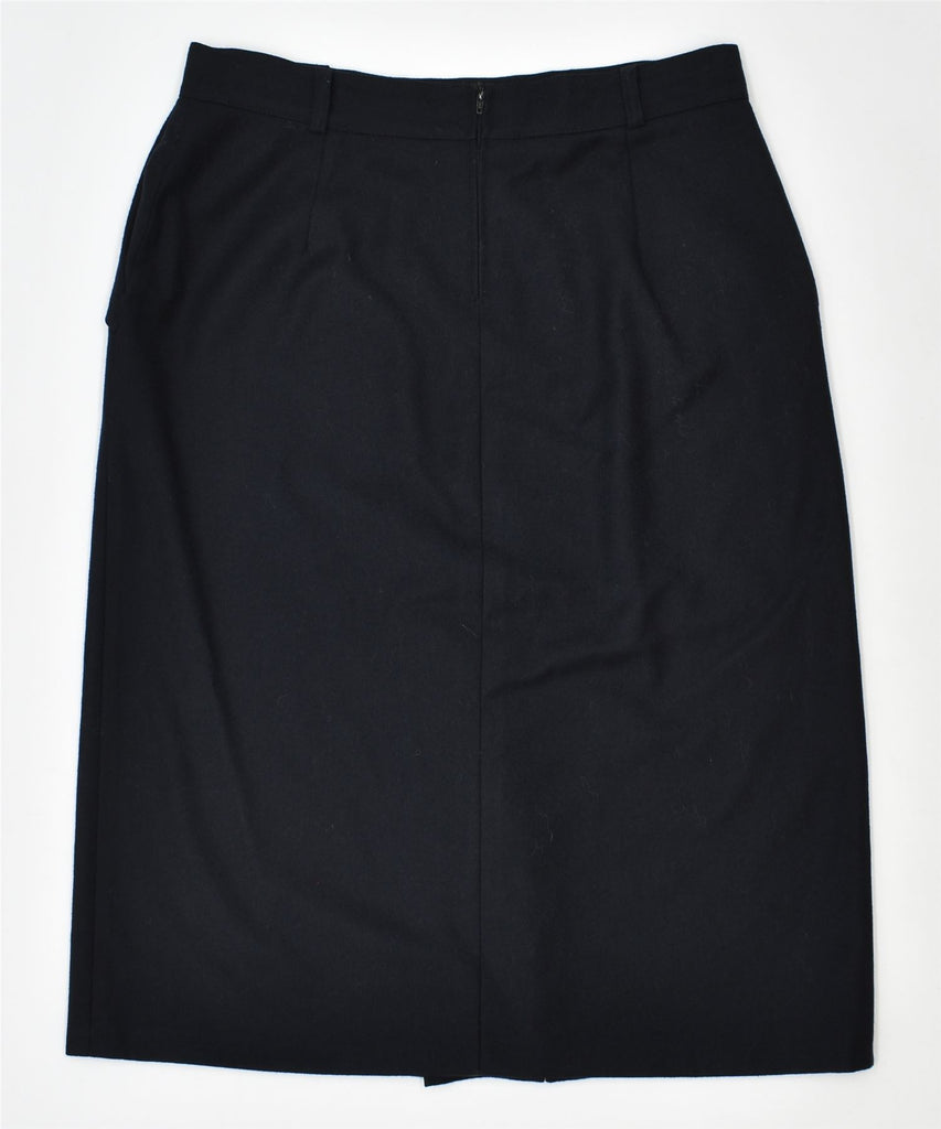 VINTAGE Womens Straight Skirt Large W34 Black Virgin Wool | Vintage | Thrift | Second-Hand | Used Clothing | Messina Hembry 