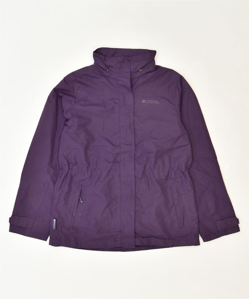 MOUNTAIN WAREHOUSE Womens Hooded Rain Jacket UK 12 Medium Purple Polyester | Vintage | Thrift | Second-Hand | Used Clothing | Messina Hembry 