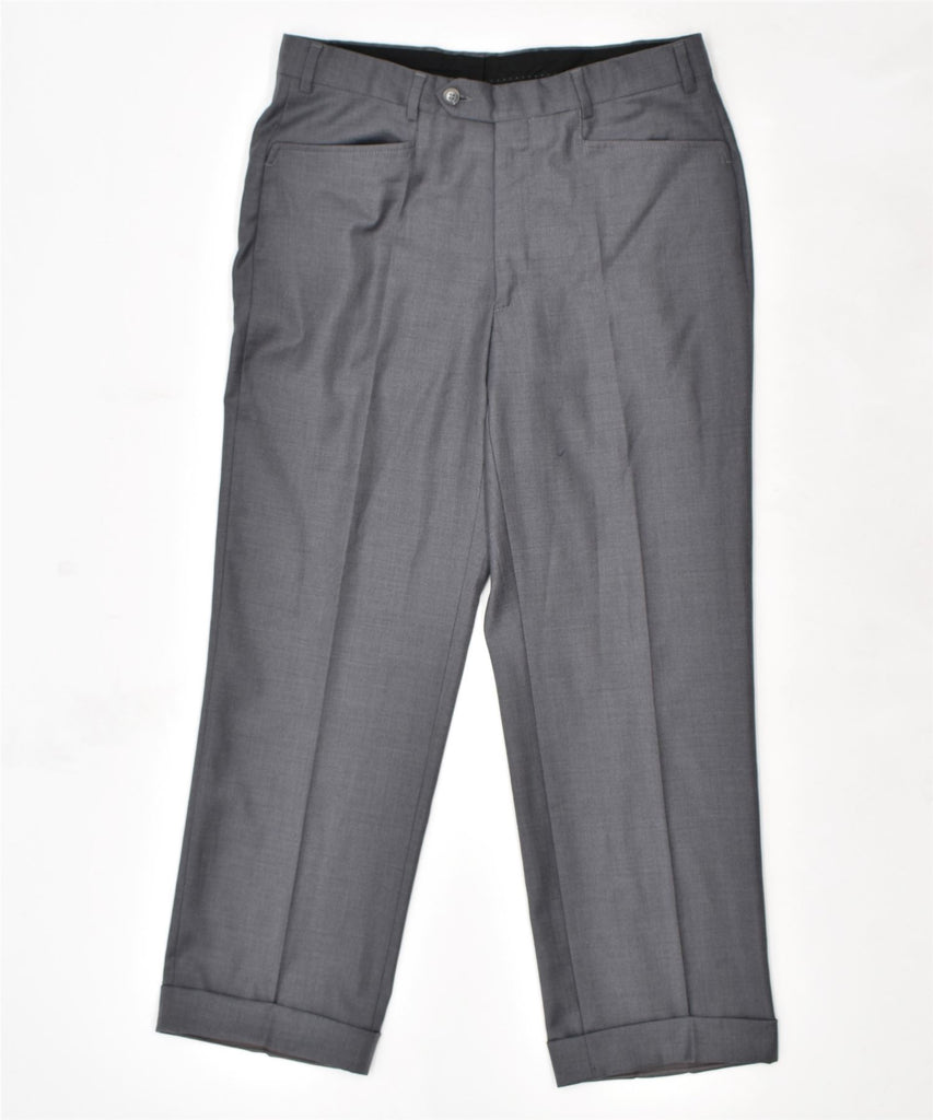 GINO SARTORE Womens Super 120's Straight Suit Trousers W32 L27 Grey Wool | Vintage | Thrift | Second-Hand | Used Clothing | Messina Hembry 