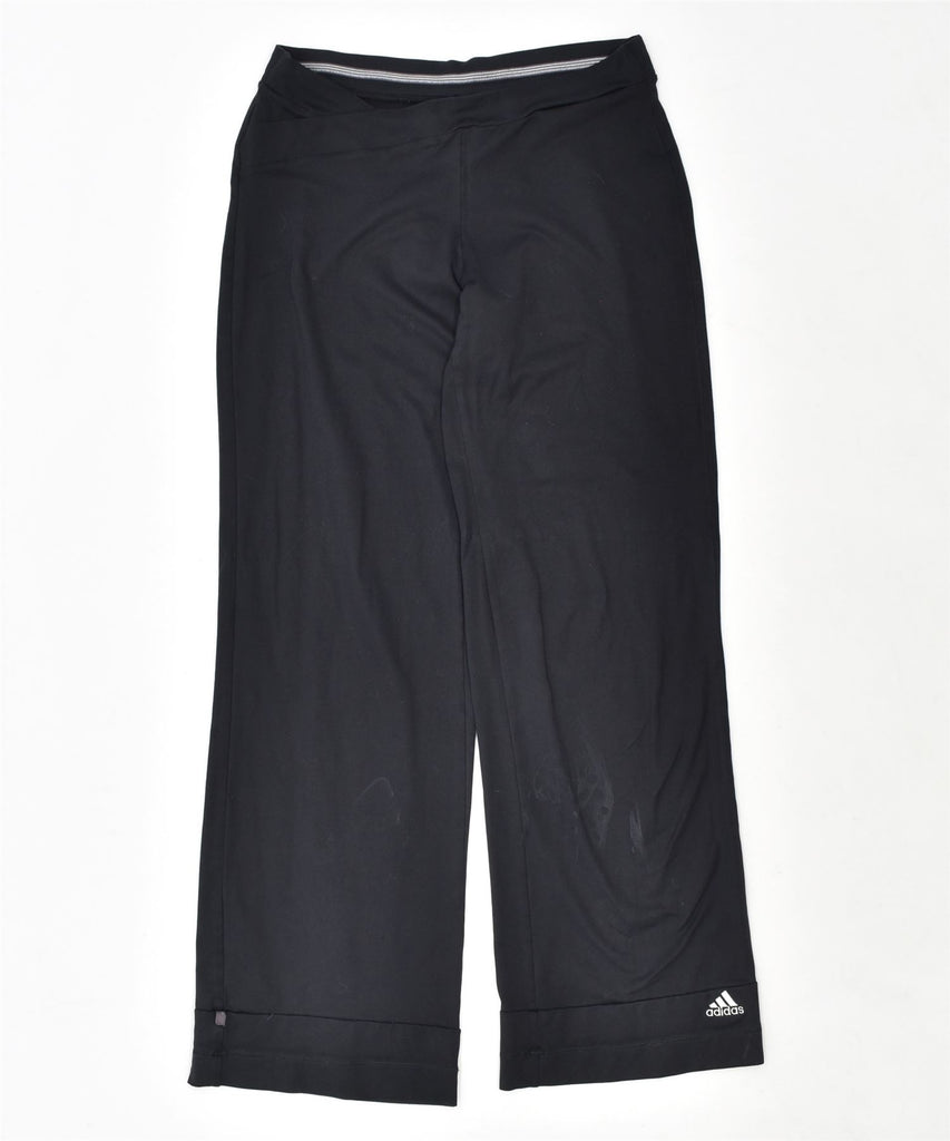 ADIDAS Womens Loose Fit Tracksuit Trousers UK 10 Small Black Nylon | Vintage | Thrift | Second-Hand | Used Clothing | Messina Hembry 