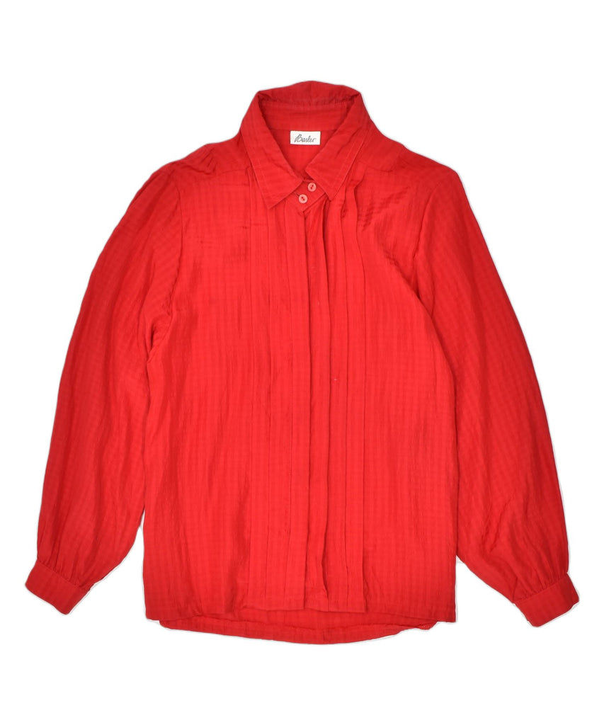 BASLER Womens Shirt Blouse UK 18 Large Red Viscose | Vintage | Thrift | Second-Hand | Used Clothing | Messina Hembry 