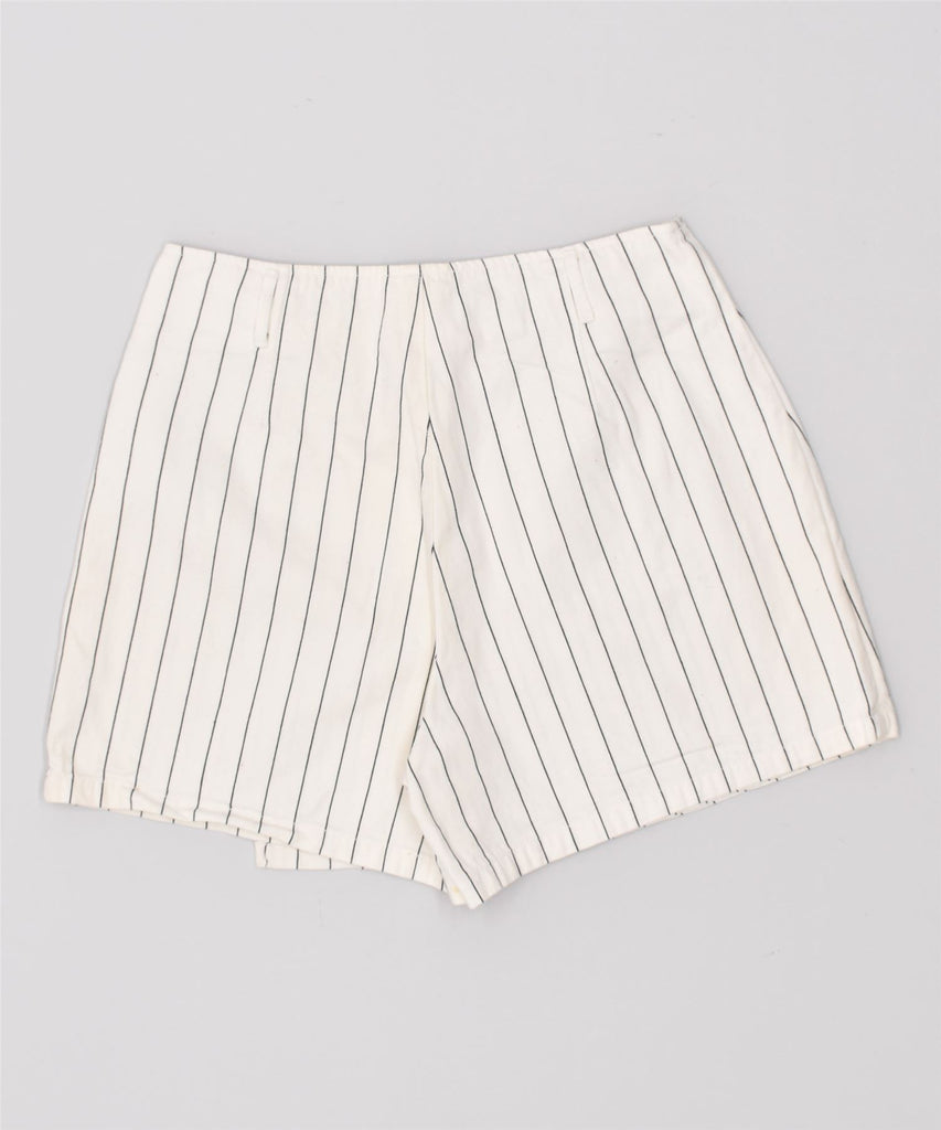 FOREWARNED Womens Wrap Skort UK 14 Medium W30 White Pinstripe Cotton | Vintage | Thrift | Second-Hand | Used Clothing | Messina Hembry 