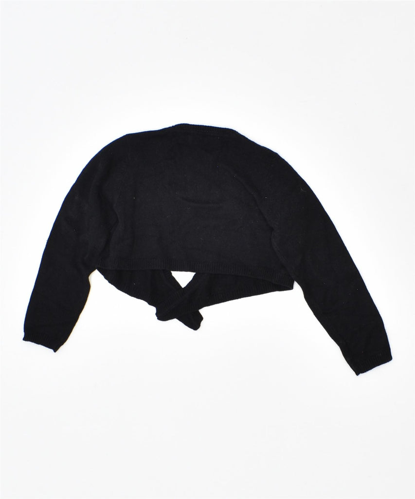 TRUSSARDI Girls Crop Cardigan Sweater 2-3 Years Black Cotton | Vintage | Thrift | Second-Hand | Used Clothing | Messina Hembry 