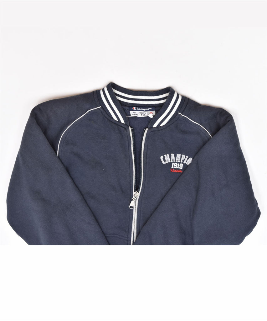 CHAMPION Boys Bomber Jacket 9-10 Years Medium Navy Blue Cotton | Vintage | Thrift | Second-Hand | Used Clothing | Messina Hembry 