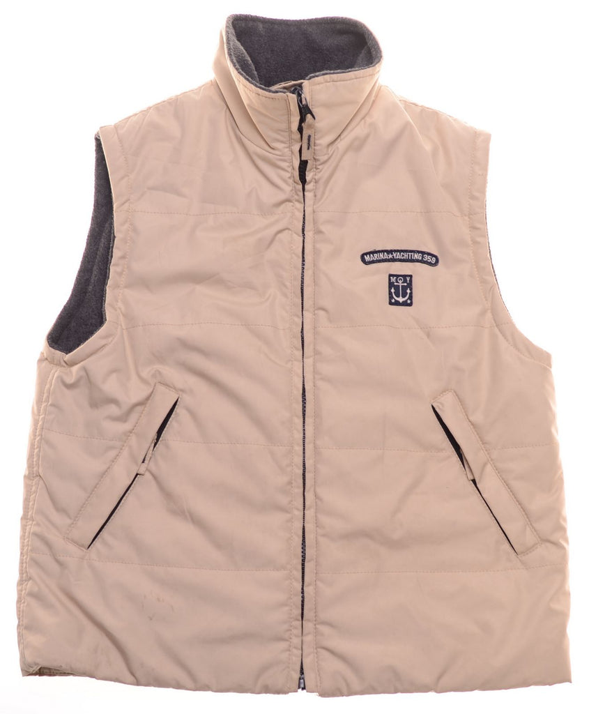 MARINA YACHTING Boys Padded Gilet 7-8 Years Beige Polyester | Vintage | Thrift | Second-Hand | Used Clothing | Messina Hembry 