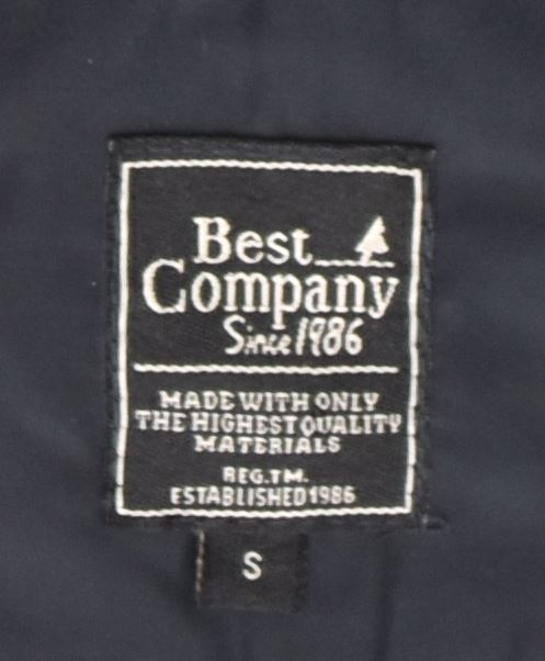 BEST COMPANY Womens Double Breasted Coat UK 10 Small Navy Blue Polyester | Vintage | Thrift | Second-Hand | Used Clothing | Messina Hembry 