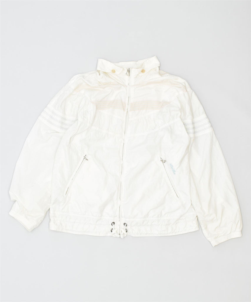 ELLESSE Womens Rain Jacket IT 44 Medium White Polyamide Vintage | Vintage | Thrift | Second-Hand | Used Clothing | Messina Hembry 