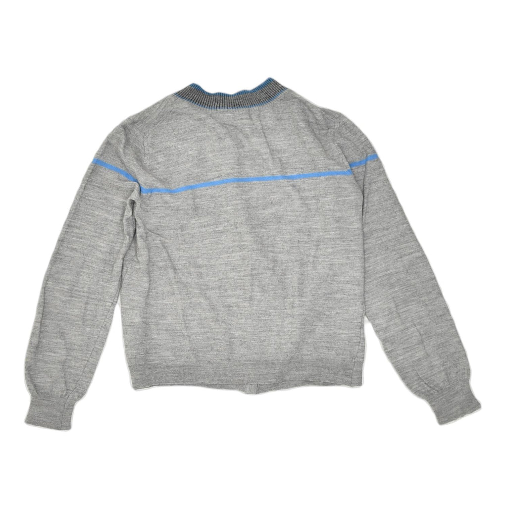 SALVATORE FERRAGAMO Womens Cardigan Sweater UK 8 Small Grey Wool | Vintage | Thrift | Second-Hand | Used Clothing | Messina Hembry 