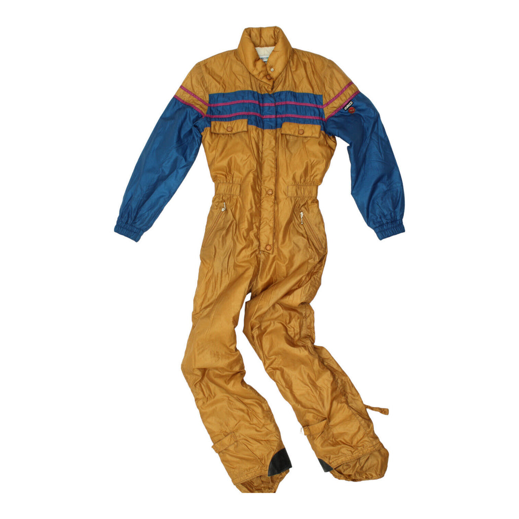 GigiRizzi Womens Gold Ski Suit + Reversible Padded Gilet | Vintage Winter Sports | Vintage Messina Hembry | Thrift | Second-Hand Messina Hembry | Used Clothing | Messina Hembry 