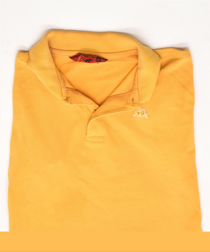 KAPPA Mens Polo Shirt Medium Yellow Cotton | Vintage | Thrift | Second-Hand | Used Clothing | Messina Hembry 