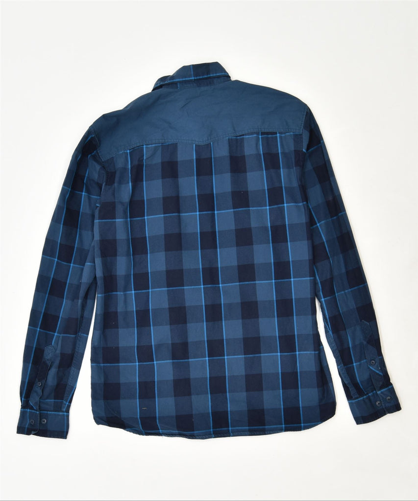 JACK & JONES Mens Slim Fit Shirt Small Blue Check Cotton | Vintage | Thrift | Second-Hand | Used Clothing | Messina Hembry 