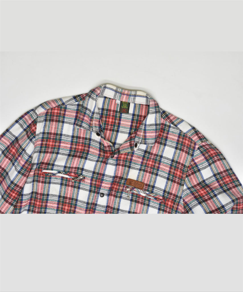 FIORE DEGLI Mens Long Sleeve Flannel Shirt UK 40 Medium Multicoloured | Vintage | Thrift | Second-Hand | Used Clothing | Messina Hembry 