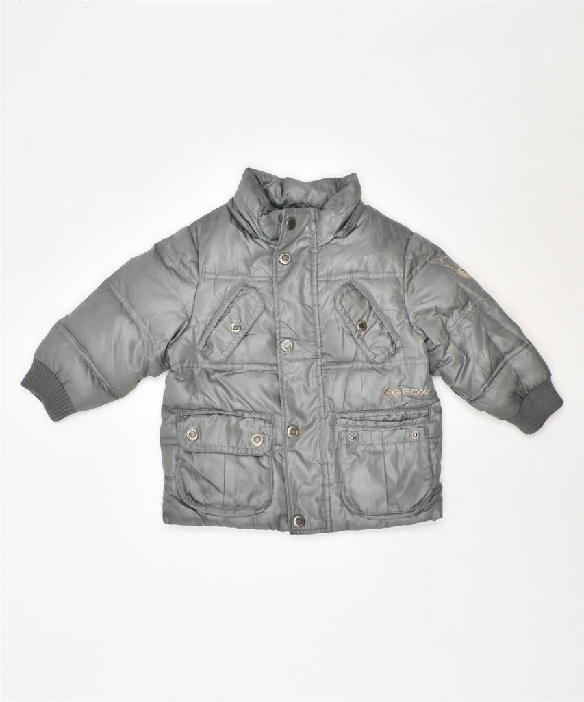 GEOX Boys Padded Jacket 9-12 Months Grey Polyester | Vintage | Thrift | Second-Hand | Used Clothing | Messina Hembry 