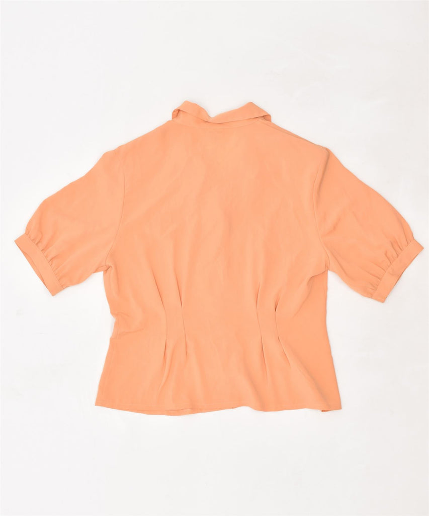 CANDA Womens Short Sleeve Shirt Blouse EU 44 Large Orange Polyester | Vintage | Thrift | Second-Hand | Used Clothing | Messina Hembry 