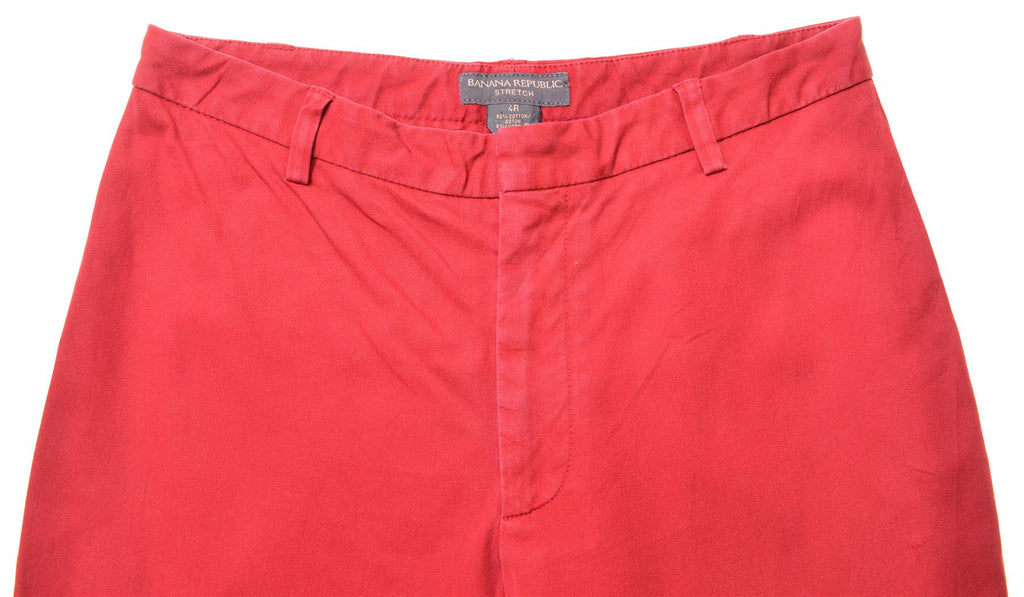 BANANA REPUBLIC Womens Casual Trousers US 4 Small W26 L29 Red Straight - Second Hand & Vintage Designer Clothing - Messina Hembry