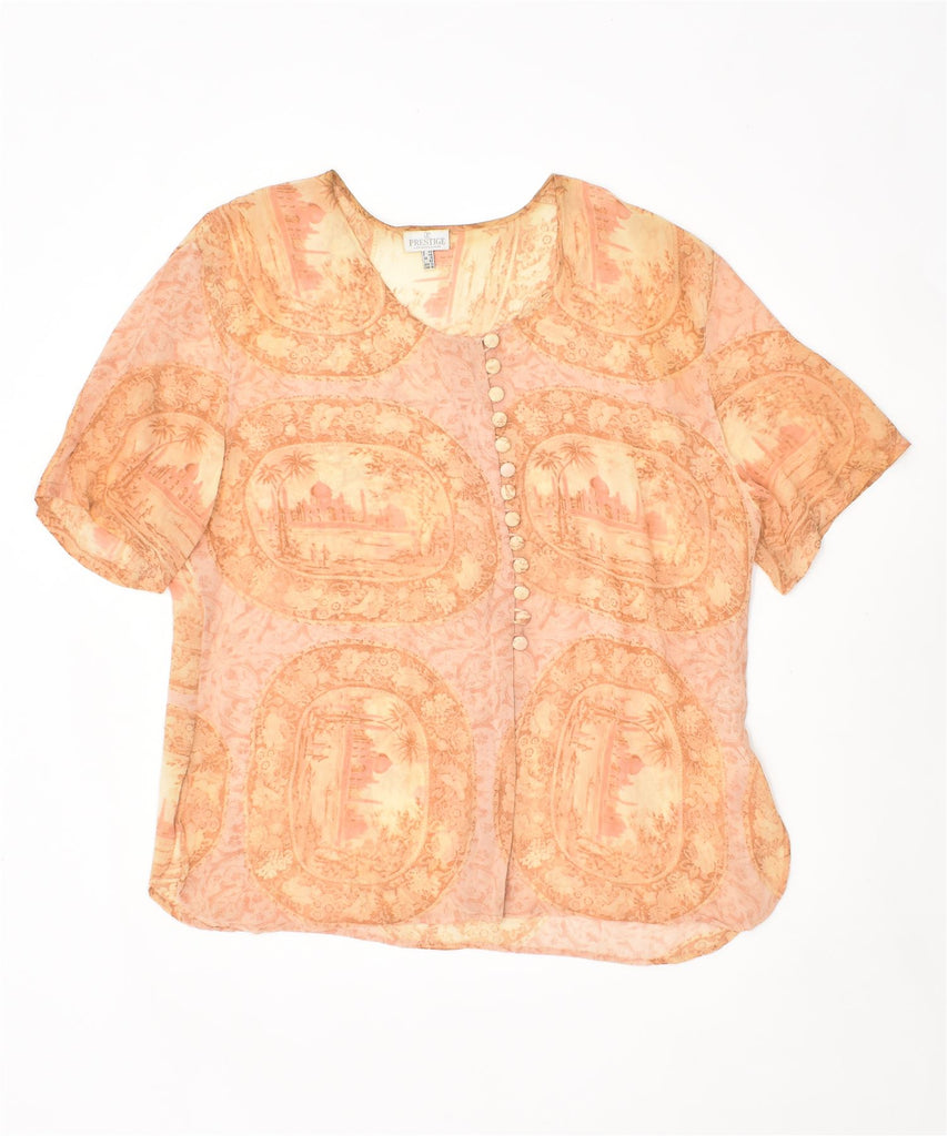 PRESTIGE Womens Shirt Blouse UK 18 XL Beige Viscose Vintage | Vintage | Thrift | Second-Hand | Used Clothing | Messina Hembry 