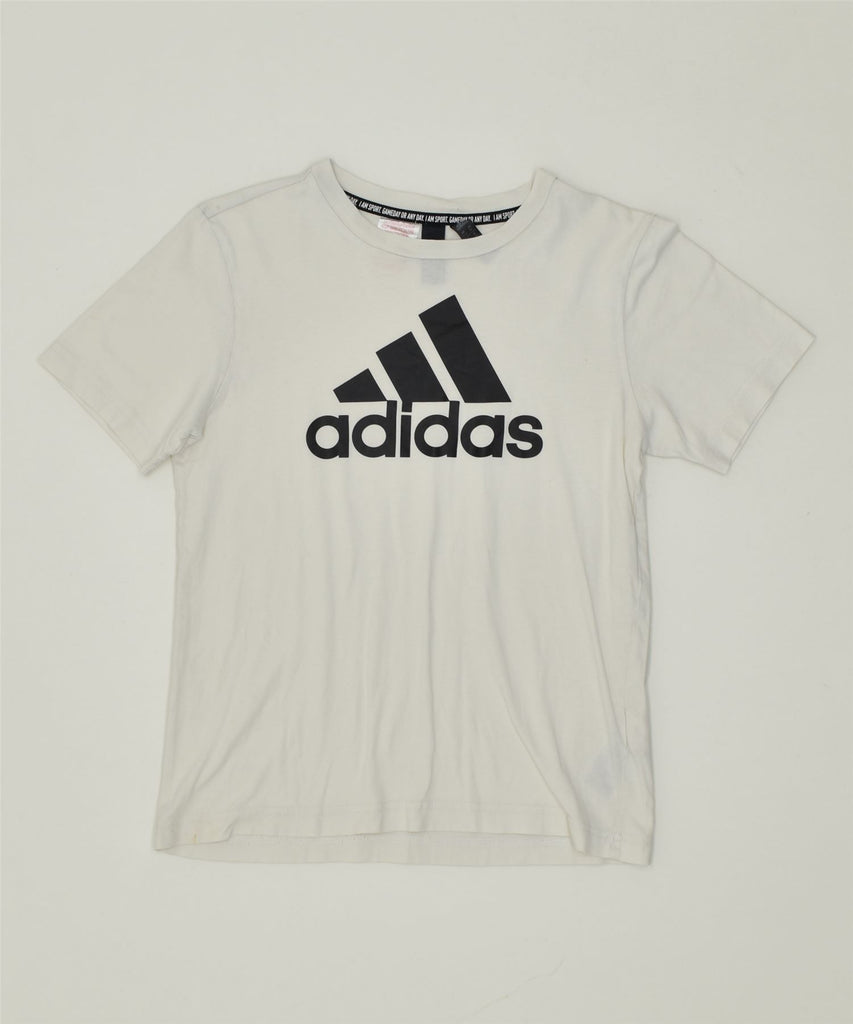 ADIDAS Boys Graphic T-Shirt Top 11-12 Years White Cotton | Vintage | Thrift | Second-Hand | Used Clothing | Messina Hembry 