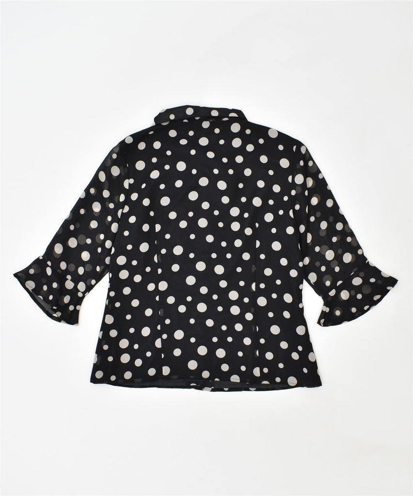 BLANCHE PORTE Womens Shirt Blouse IT 44 Medium Black Polka Dot Polyester | Vintage | Thrift | Second-Hand | Used Clothing | Messina Hembry 