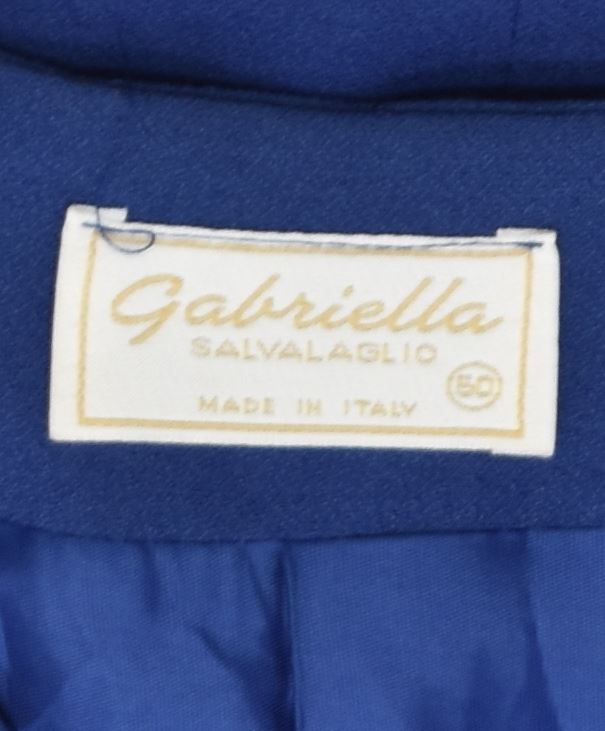 GABRIELLA SALVALAGLIO Womens 4 Button Blazer Jacket IT 50 XL Blue Acetate | Vintage | Thrift | Second-Hand | Used Clothing | Messina Hembry 