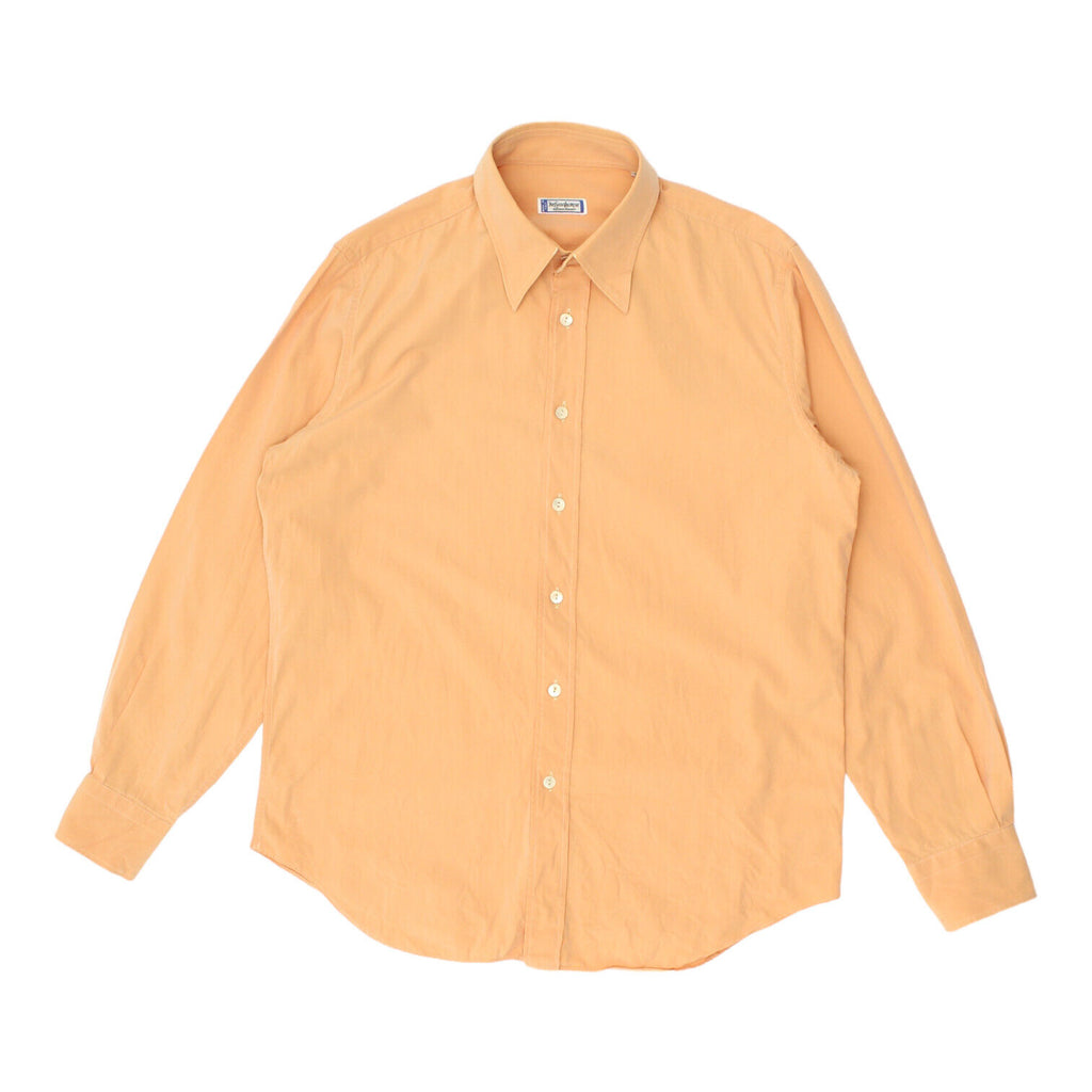 Yves Saint Laurent Orange Peach Shirt | Vintage High End Luxury Designer Formal | Vintage Messina Hembry | Thrift | Second-Hand Messina Hembry | Used Clothing | Messina Hembry 