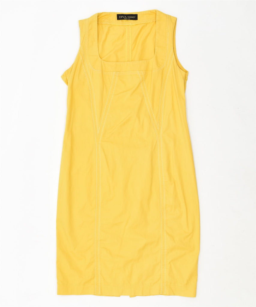 DIVA TREND Womens Sleeveless Sheath Dress UK 12 Medium Yellow Vintage | Vintage | Thrift | Second-Hand | Used Clothing | Messina Hembry 