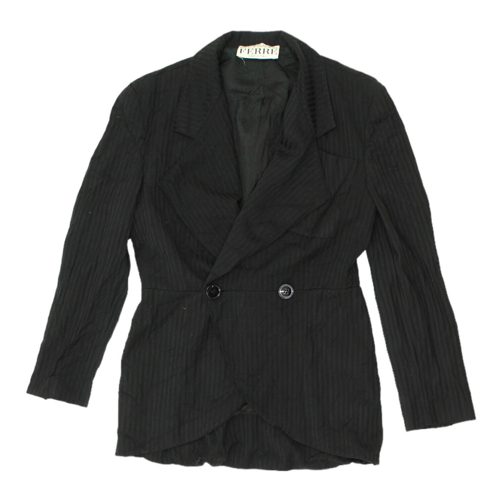 Gianfranco Ferre Womens Black Wool Blazer Jacket | Vintage High End Designer VTG | Vintage Messina Hembry | Thrift | Second-Hand Messina Hembry | Used Clothing | Messina Hembry 