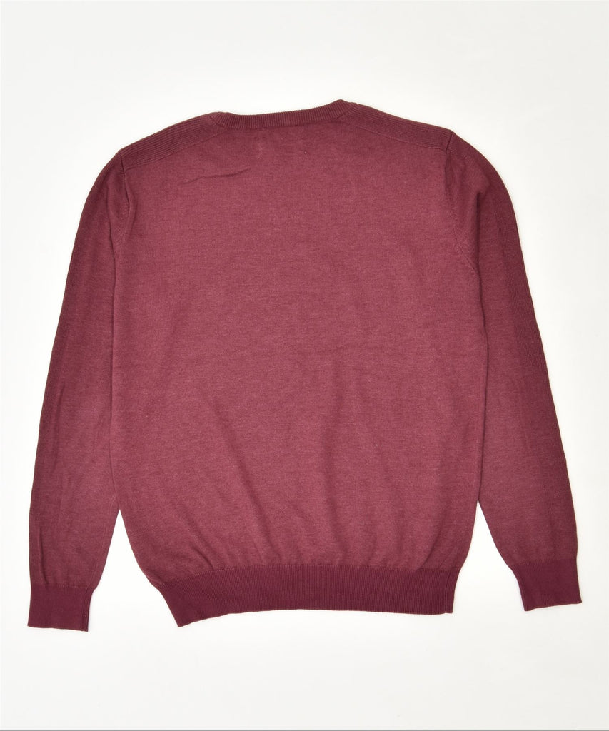 JACK & JONES Mens Crew Neck Jumper Sweater Medium Maroon Cotton | Vintage | Thrift | Second-Hand | Used Clothing | Messina Hembry 