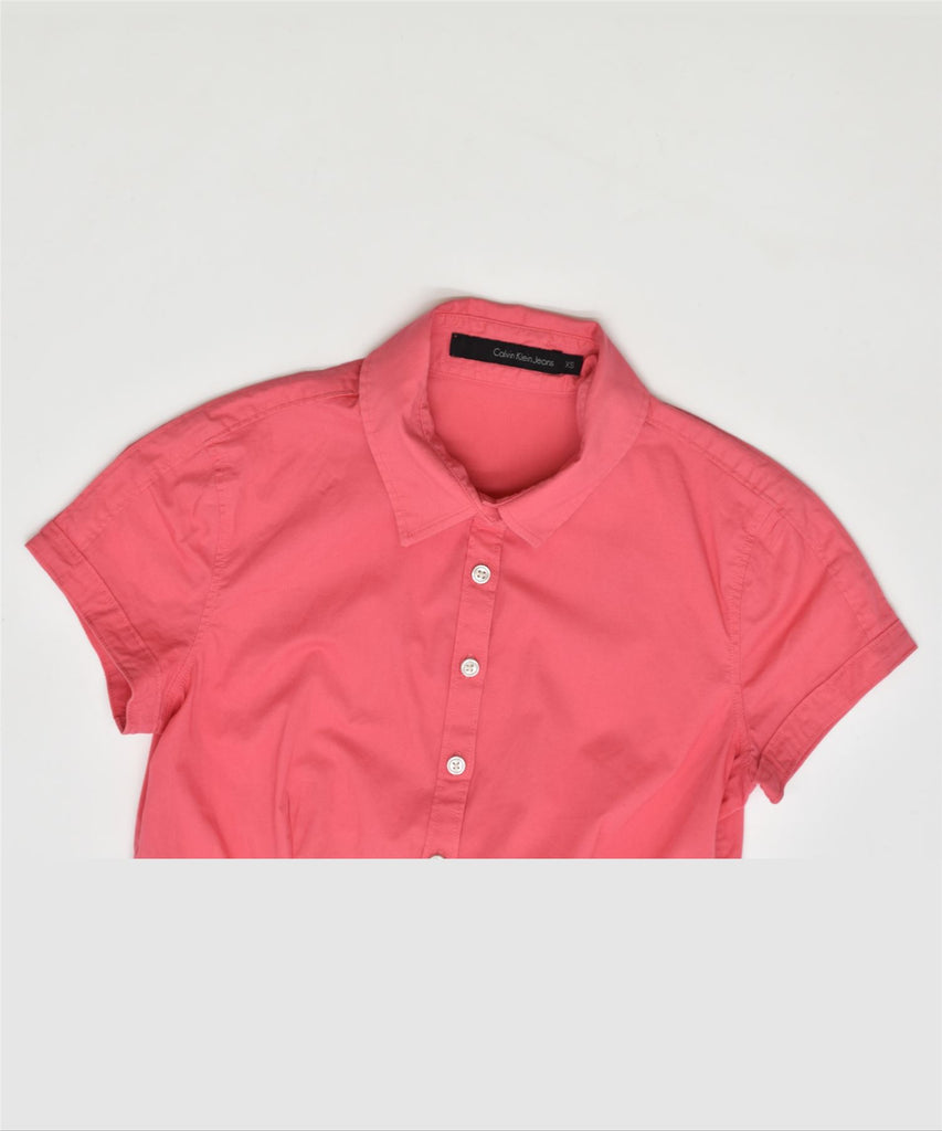 CALVIN KLEIN Womens Short Sleeve Shirt XS Pink | Vintage | Thrift | Second-Hand | Used Clothing | Messina Hembry 