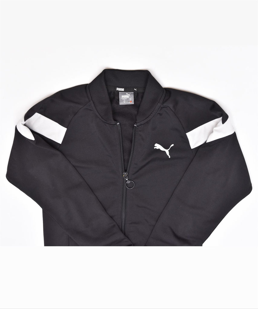 PUMA Boys Tracksuit Top Jacket 9-10 Years Black Polyester | Vintage | Thrift | Second-Hand | Used Clothing | Messina Hembry 