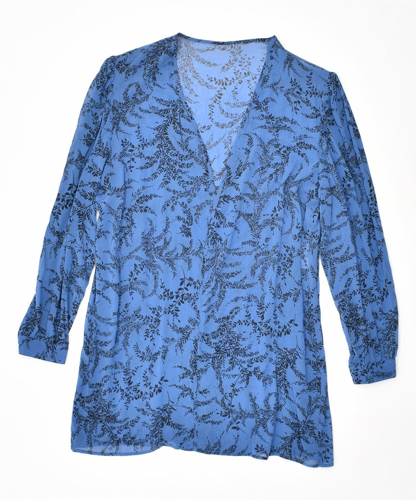 CORI LADY Womens Cardigan Top UK 14 Large Blue Floral Vintage | Vintage | Thrift | Second-Hand | Used Clothing | Messina Hembry 