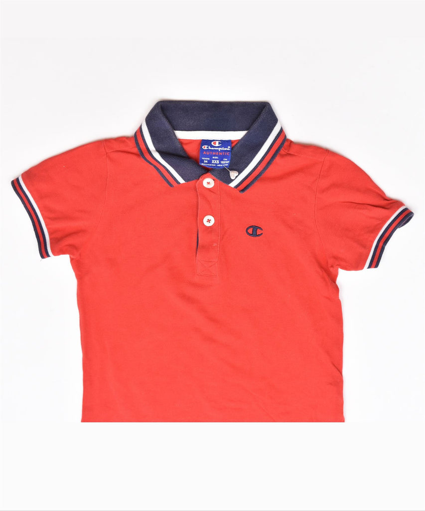 CHAMPION Boys Polo Shirt 3-4 Years 2XS Red Cotton | Vintage | Thrift | Second-Hand | Used Clothing | Messina Hembry 