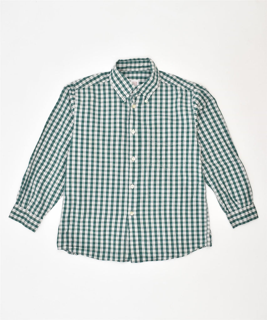 STEFANEL Boys Shirt 8-9 Years Green Check | Vintage | Thrift | Second-Hand | Used Clothing | Messina Hembry 