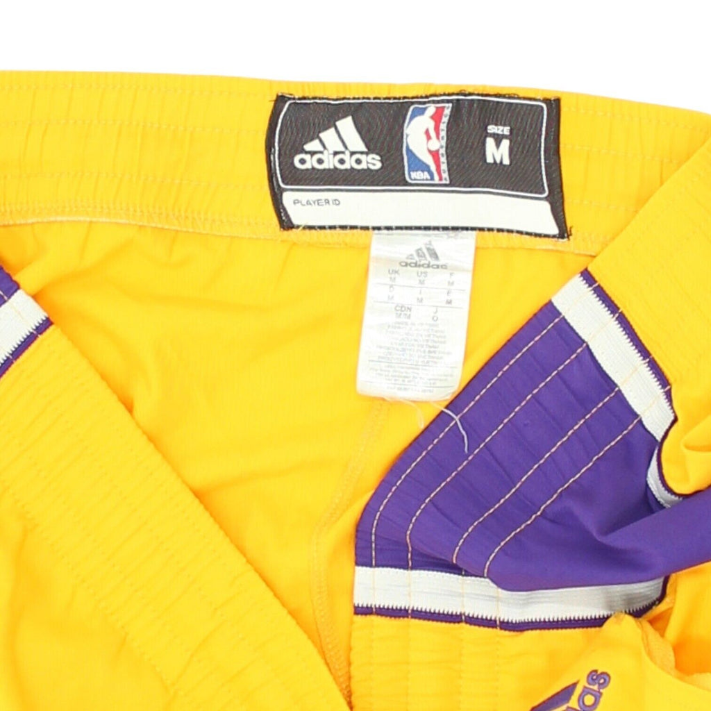 LA Lakers Mens Yellow Adidas Shorts | Retro NBA Basketball Sportswear Lifeguard | Vintage Messina Hembry | Thrift | Second-Hand Messina Hembry | Used Clothing | Messina Hembry 