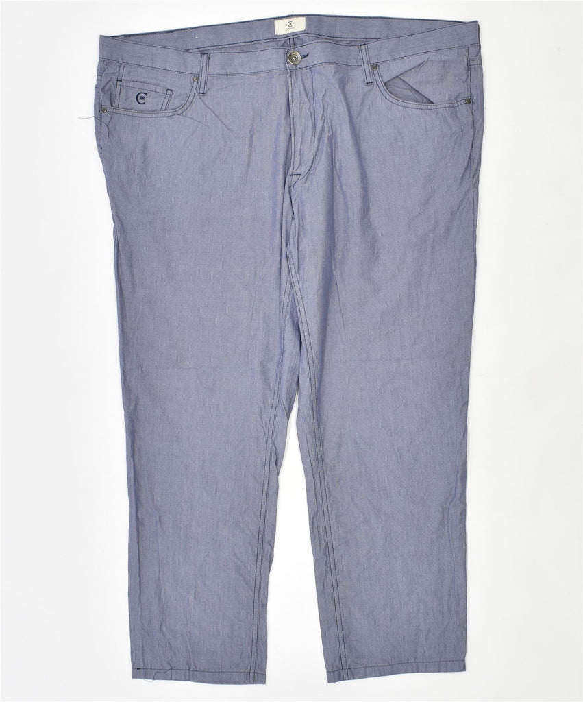 CERRUTI Mens Etesien Slim Casual Trousers W44 L28 Blue Cotton | Vintage | Thrift | Second-Hand | Used Clothing | Messina Hembry 