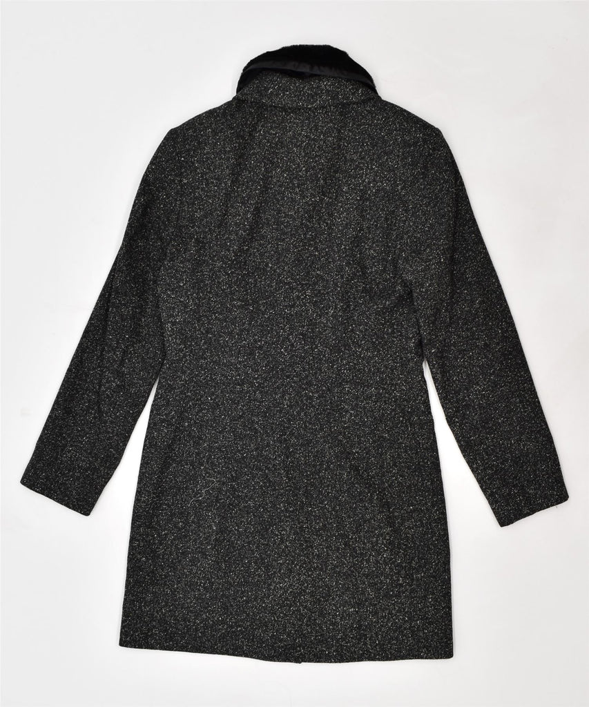 VINTAGE Womens Overcoat IT 42 Medium Black Flecked Wool | Vintage | Thrift | Second-Hand | Used Clothing | Messina Hembry 