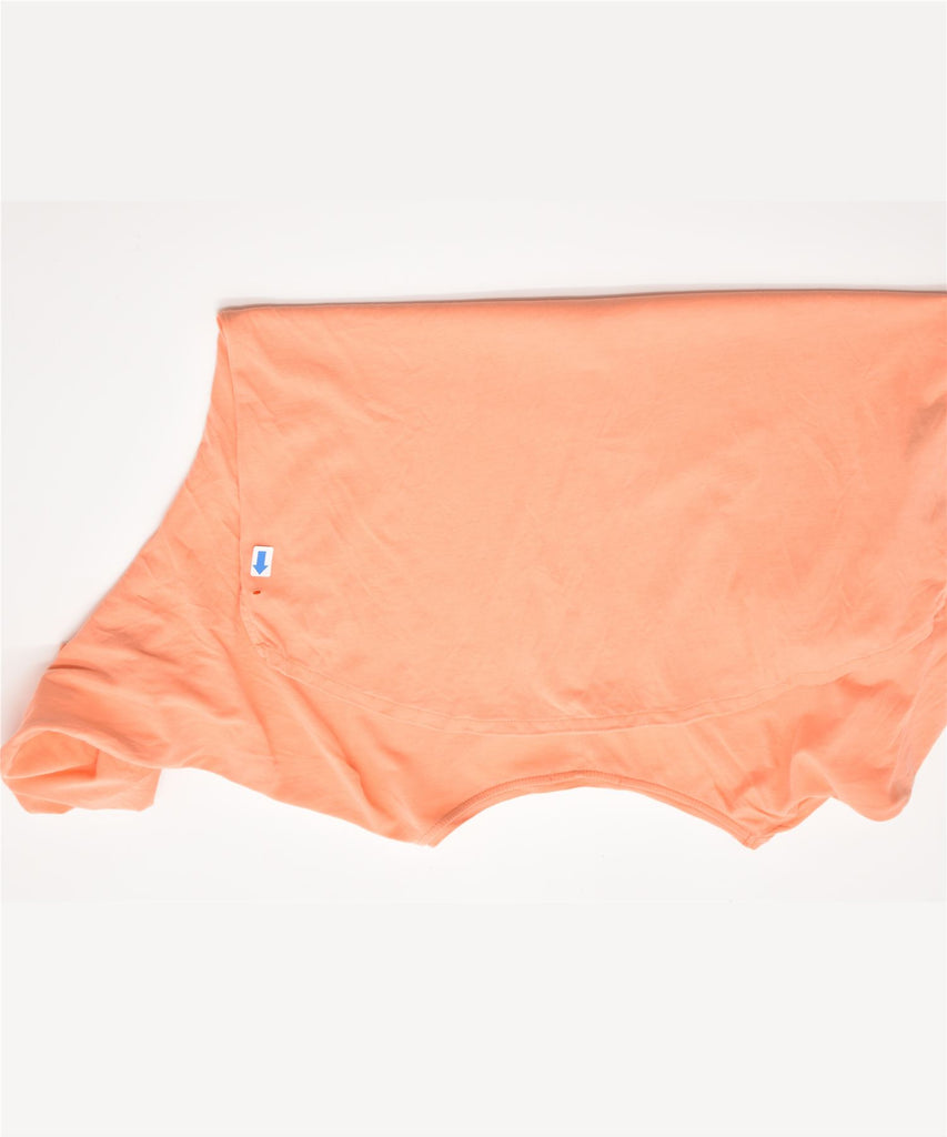 MASSIMO DUTTI Womens 3/4 Sleeve Top UK 14 Medium Orange Cotton | Vintage | Thrift | Second-Hand | Used Clothing | Messina Hembry 