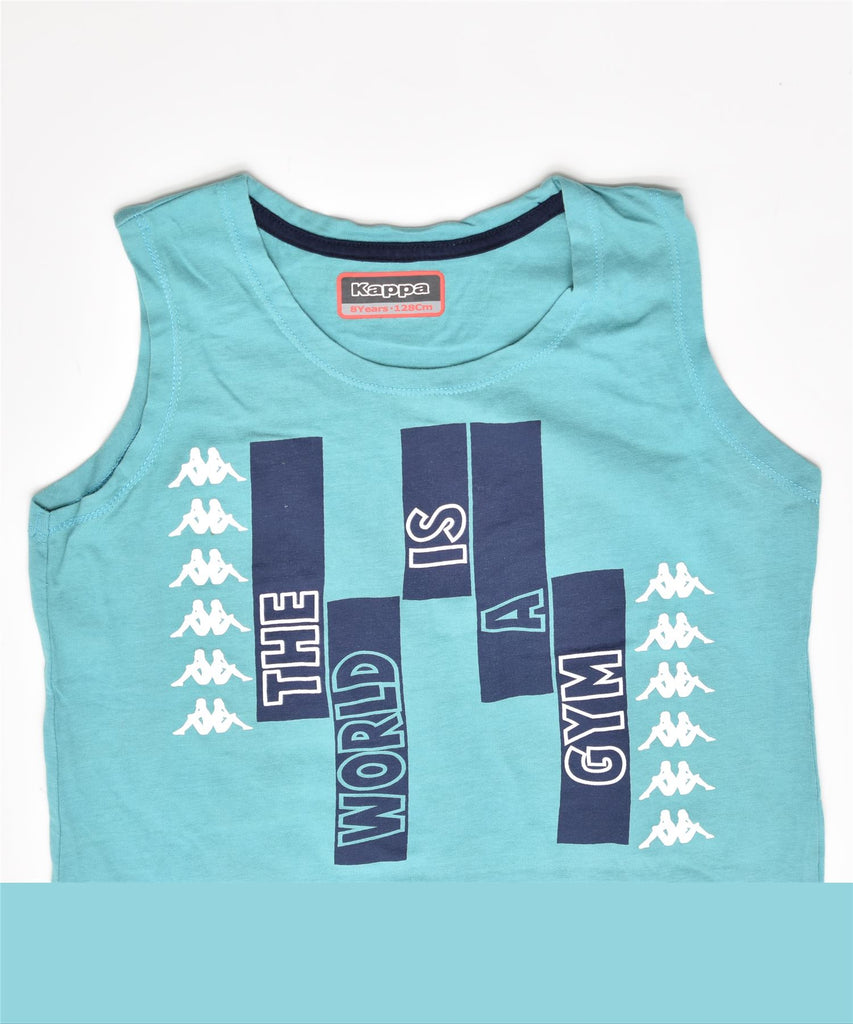 KAPPA Girls Graphic Vest Top 7-8 Years Turquoise | Vintage | Thrift | Second-Hand | Used Clothing | Messina Hembry 