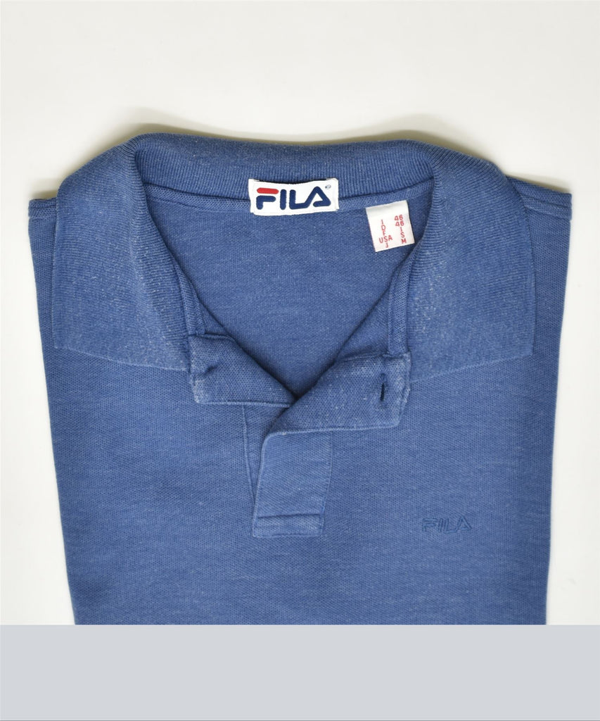 FILA Mens Polo Shirt IT 46 Small Blue Cotton | Vintage | Thrift | Second-Hand | Used Clothing | Messina Hembry 