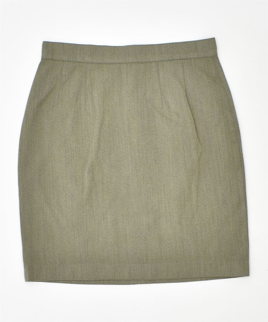 VINTAGE Womens Mini Skirt IT 42 Medium Green Wool | Vintage | Thrift | Second-Hand | Used Clothing | Messina Hembry 