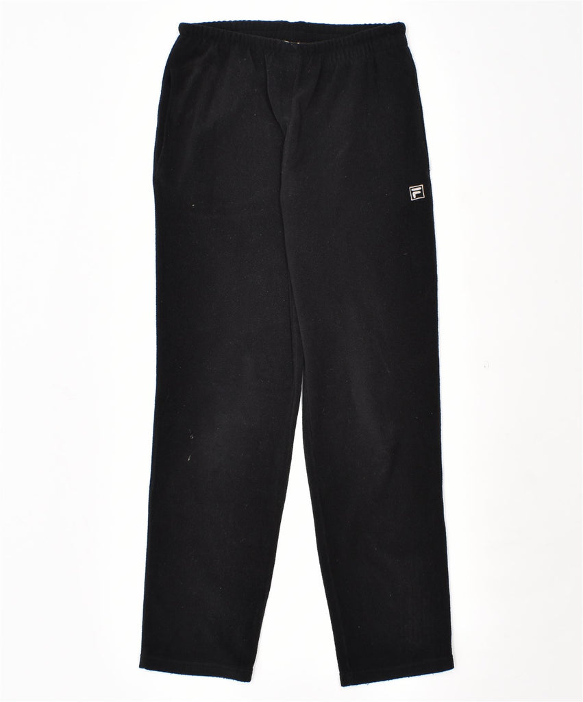 FILA Womens Fleece Tracksuit Trousers IT 46/48 Large Black Polyester | Vintage | Thrift | Second-Hand | Used Clothing | Messina Hembry 