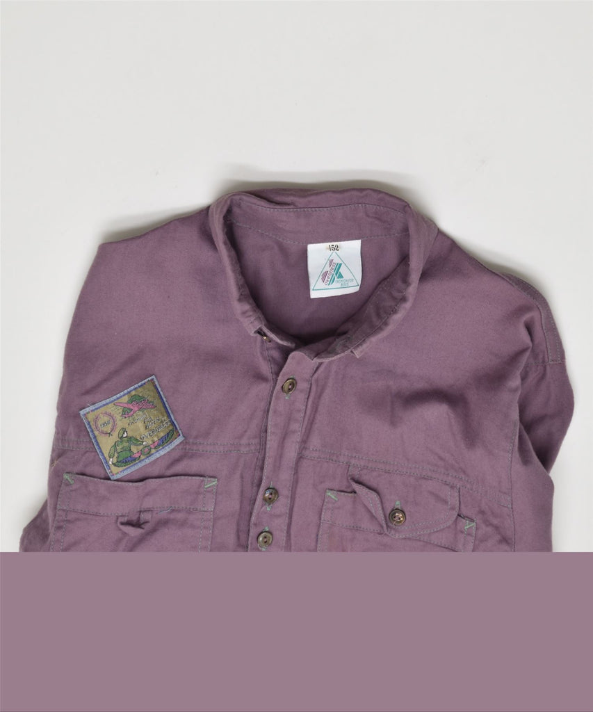 VINTAGE Boys Overdress Shirt 11-12 Years Purple Cotton | Vintage | Thrift | Second-Hand | Used Clothing | Messina Hembry 