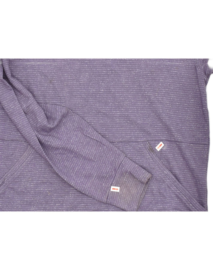 CHAMPION Womens Loose Fit Hoodie Jumper UK 14 Large Purple Striped Sports | Vintage | Thrift | Second-Hand | Used Clothing | Messina Hembry 