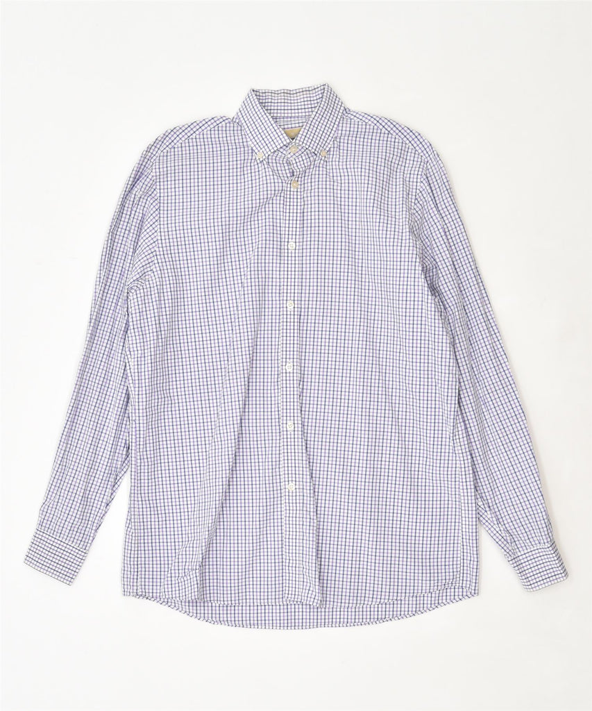 MICHAEL KORS Mens Shirt Large Purple Check | Vintage | Thrift | Second-Hand | Used Clothing | Messina Hembry 