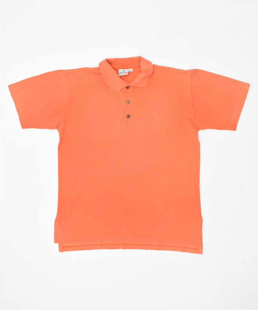 TRUSSARDI Mens Polo Shirt Medium Orange Cotton | Vintage | Thrift | Second-Hand | Used Clothing | Messina Hembry 